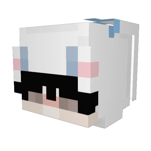 Nyberu Minecraft avatar head, 3D render
