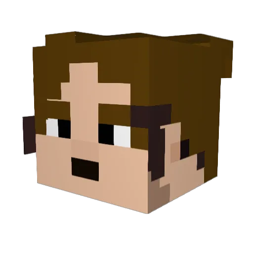 Nyboul Minecraft avatar head, 3D render