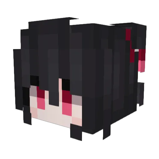 Nychi Minecraft avatar head, 3D render