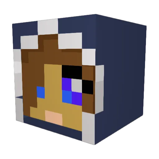 Nydelias Minecraft avatar head, 3D render
