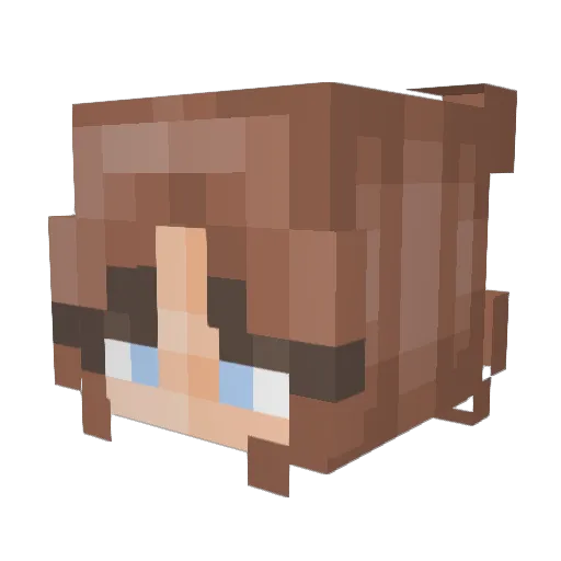 Nyerai Minecraft avatar head, 3D render
