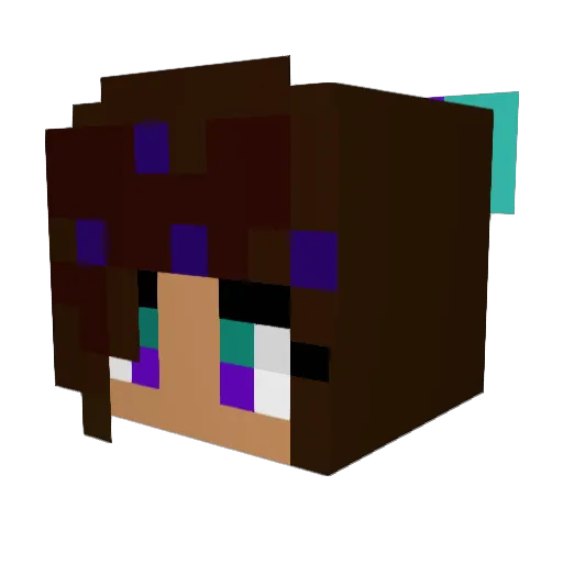 Nyese Minecraft avatar head, 3D render