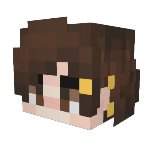 Nyftii_ Minecraft avatar head, 3D render