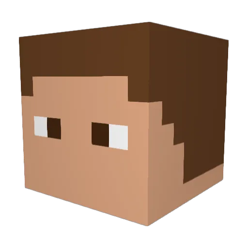 Nyggy_ Minecraft avatar head, 3D render