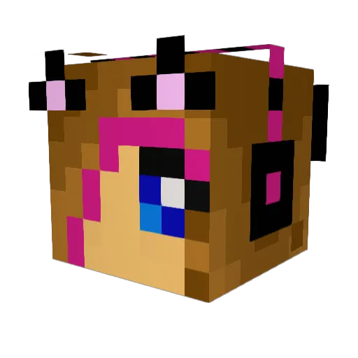 NyghtStarr Minecraft avatar head, 3D render