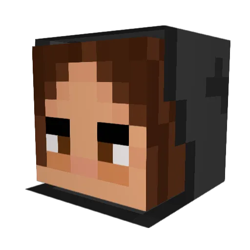 Nykatsu Minecraft avatar head, 3D render