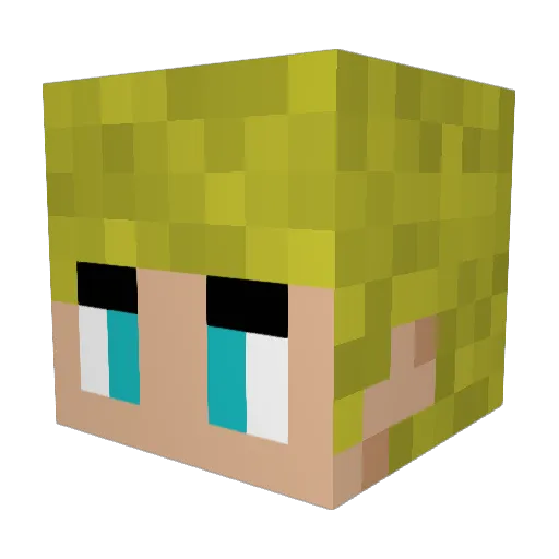 Nykav Minecraft avatar head, 3D render