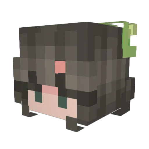 Nykriel Minecraft avatar head, 3D render