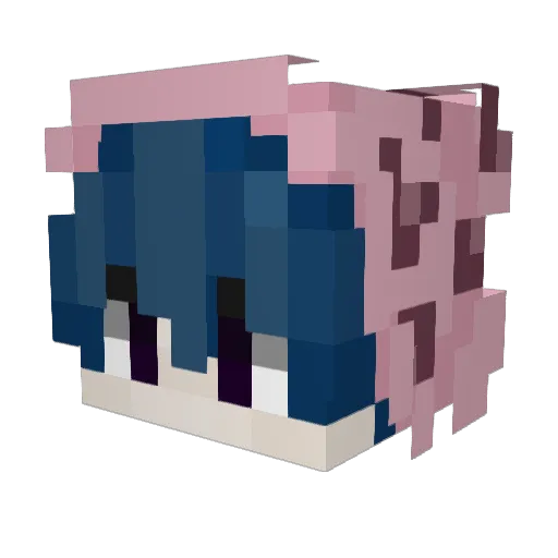 Nyksior Minecraft avatar head, 3D render