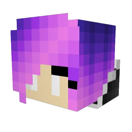 Nymfe Minecraft avatar head, 3D render