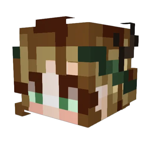Nymfie Minecraft avatar head, 3D render