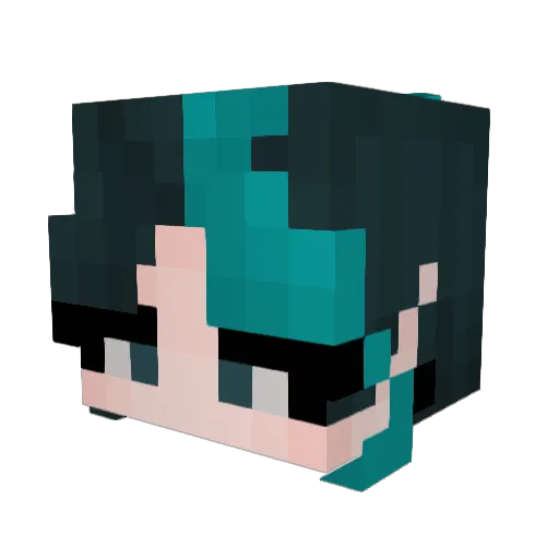 Nymphechka Minecraft avatar head, 3D render