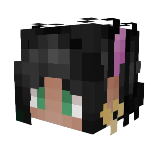 Nympheza Minecraft avatar head, 3D render