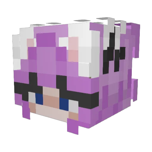 Nynnelu Minecraft avatar head, 3D render