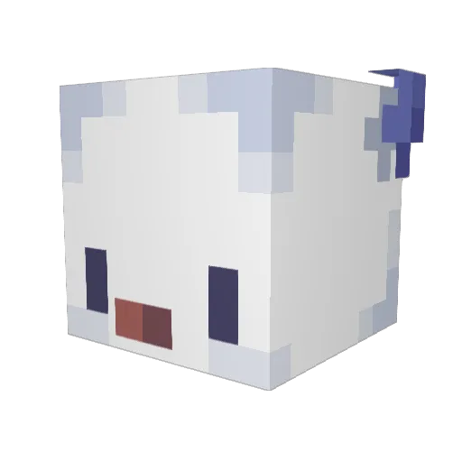 Nyon Minecraft avatar head, 3D render