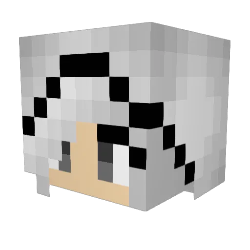 Nyotai Minecraft avatar head, 3D render