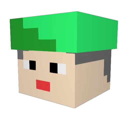 Nyotch Minecraft avatar head, 3D render