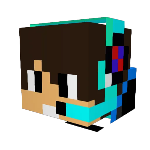 Nyphx Minecraft avatar head, 3D render