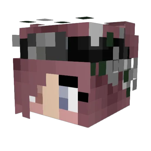 Nyrala Minecraft avatar head, 3D render
