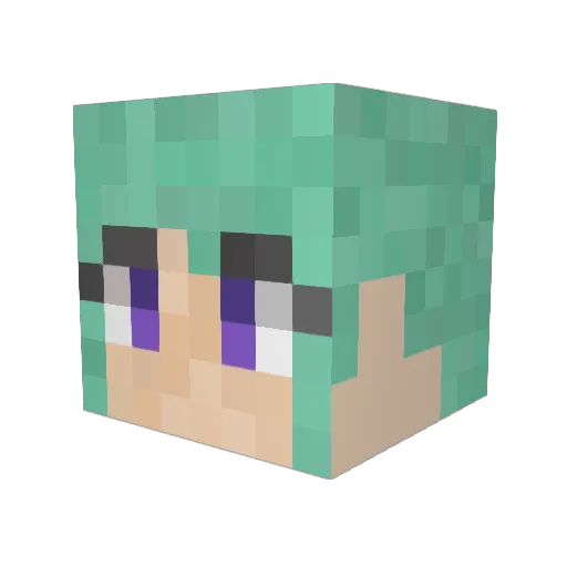 Nysihsu Minecraft avatar head, 3D render