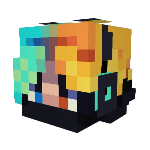 Nytflux Minecraft avatar head, 3D render