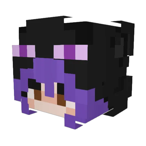 Nythalie Minecraft avatar head, 3D render