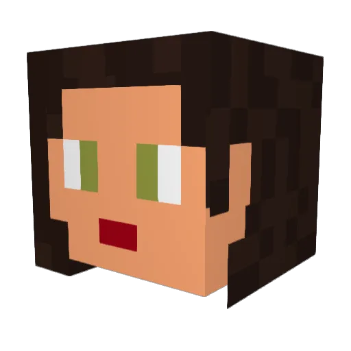 Nythdoll Minecraft avatar head, 3D render
