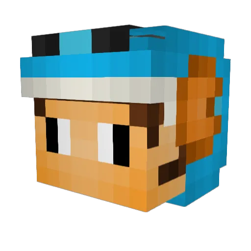 Nyuex Minecraft avatar head, 3D render