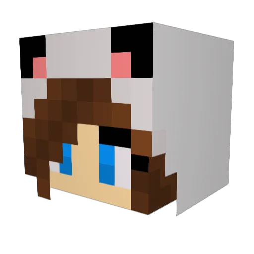 Nyunko Minecraft avatar head, 3D render