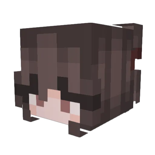 Nyuppers Minecraft avatar head, 3D render