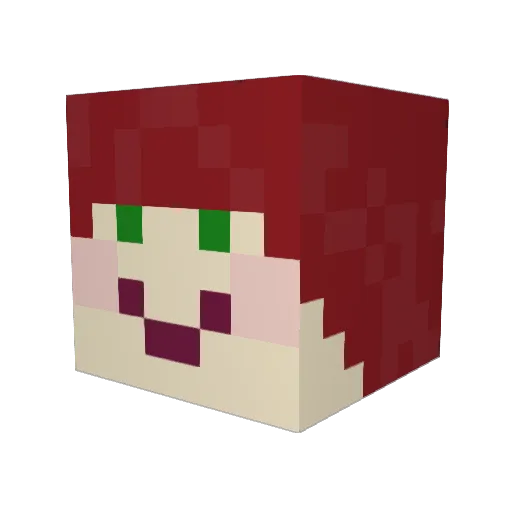 NyuuFeelaria Minecraft avatar head, 3D render