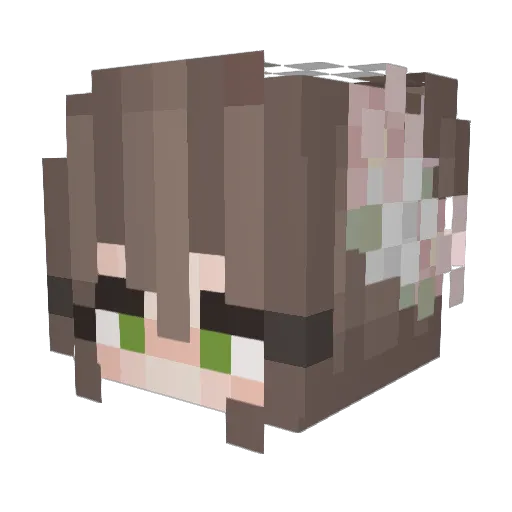 Nyuu_uwu Minecraft avatar head, 3D render