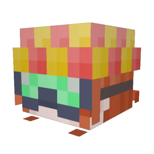 Nyuun Minecraft avatar head, 3D render