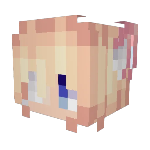 Nyuz Minecraft avatar head, 3D render