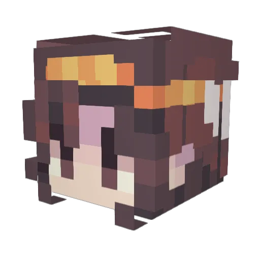 Nyx_____________ Minecraft avatar head, 3D render