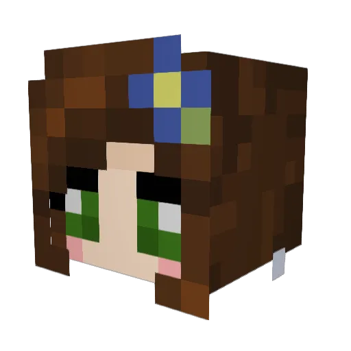 Nyxalvara Minecraft avatar head, 3D render
