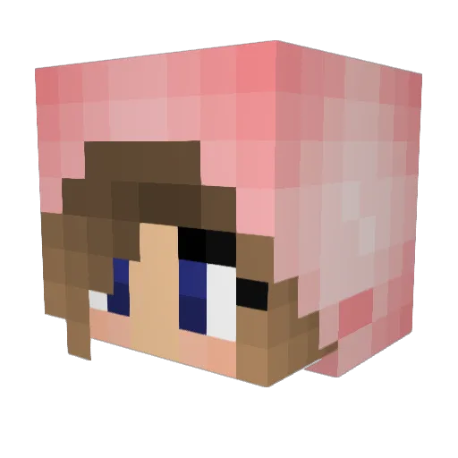 Nyxflora Minecraft avatar head, 3D render