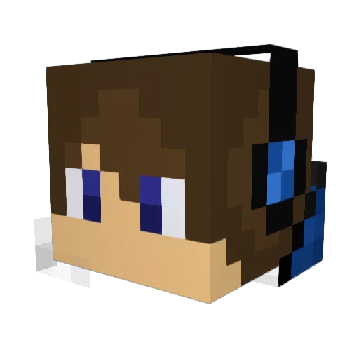 Nyxrake Minecraft avatar head, 3D render