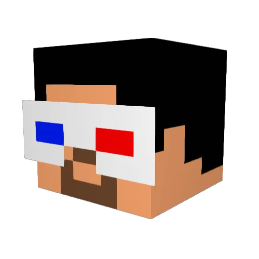 NyyBiiOO Minecraft avatar head, 3D render