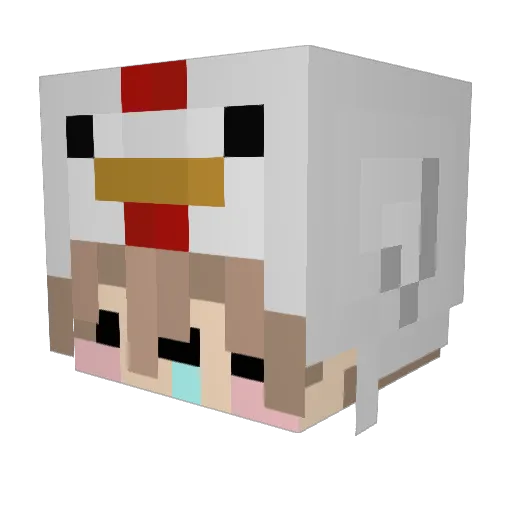 Nyyaos Minecraft avatar head, 3D render