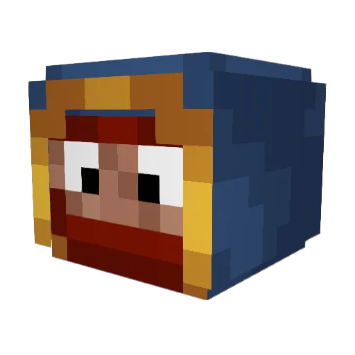 Nyzlee Minecraft avatar head, 3D render