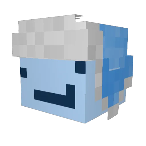 O03T Minecraft avatar head, 3D render