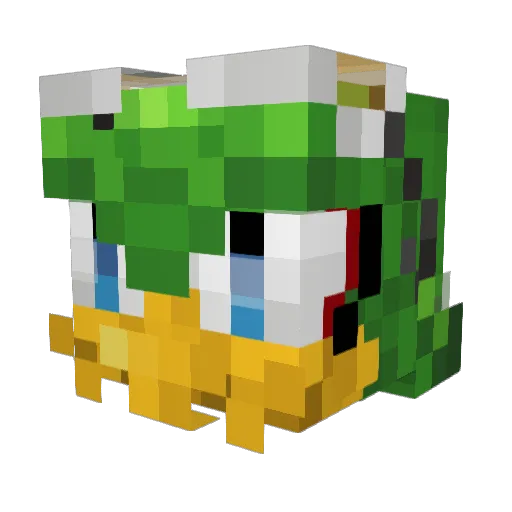 O0M Minecraft avatar head, 3D render
