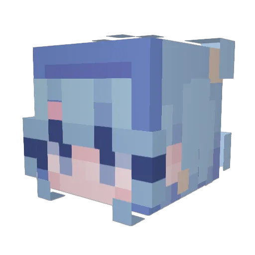 O0uchii Minecraft avatar head, 3D render