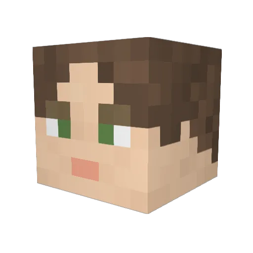O1dy Minecraft avatar head, 3D render