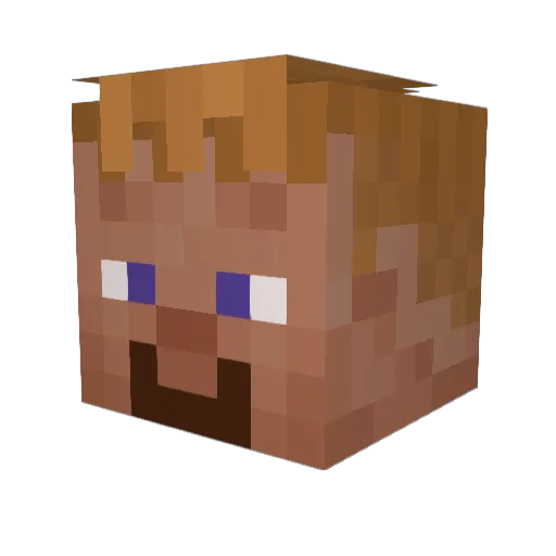 O2theC Minecraft avatar head, 3D render
