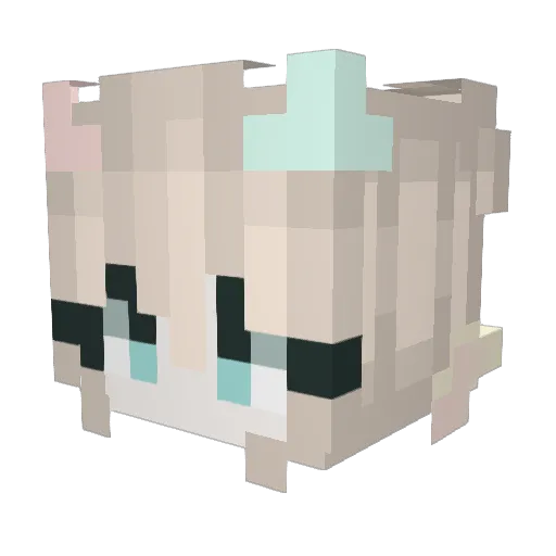 O7fish Minecraft avatar head, 3D render