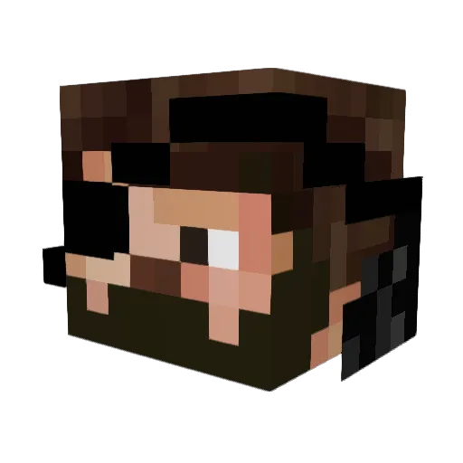 OALS Minecraft avatar head, 3D render
