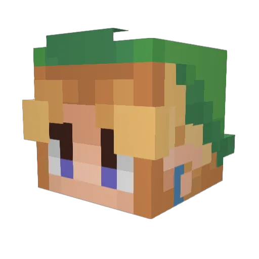 OBI_MIC Minecraft avatar head, 3D render