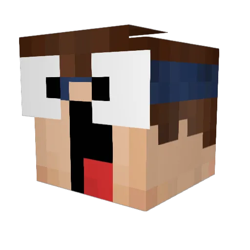 OBIva Minecraft avatar head, 3D render